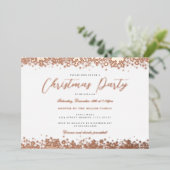 Invitation En Aluminium Soirée de Noël Elegant Rose Gold (Debout devant)