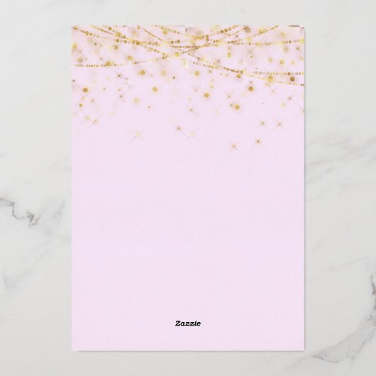 Invitation En Aluminium Soirée de Noël élégante en or violet (Verso)