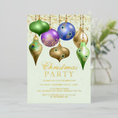 Invitation En Aluminium Soirée de Noël élégante Peacock Ornament (Debout devant)