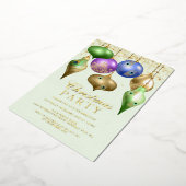 Invitation En Aluminium Soirée de Noël élégante Peacock Ornament (Rotation)