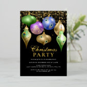 Invitation En Aluminium Soirée de Noël élégante Peacock Ornament (Debout devant)