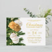 Invitation En Aluminium Soirée de Noël Gold (Debout devant)