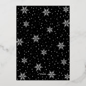 Invitation En Aluminium Soirée de Noël moderne Gold & Black (Verso)