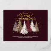 Invitation En Aluminium Soirée de Noël Or (Recto)