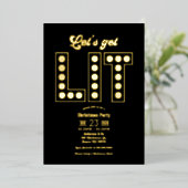 Invitation En Aluminium Soirée de Noël Rétro Luxue de Minuit Allons en Fêt (Debout devant)