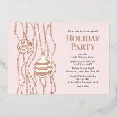 Invitation En Aluminium Soirée de Noël rose Élégant Fêtes d'entreprise (Recto)