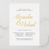 Invitation En Aluminium Soirée de répétition de calligraphie or (Recto)