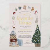 Invitation En Aluminium Soirée de vacances Cosy Favori Things (Recto)