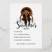 Invitation En Aluminium Soirée d'été d'argent et d'or (Verso)