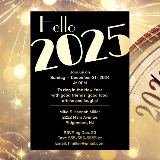 Invitation En Aluminium Soirée du Nouvel An