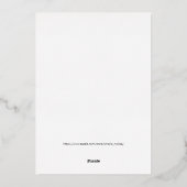 Invitation En Aluminium Soirée du Nouvel An (Verso)