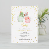 Invitation En Aluminium Soirée festive Milkshakes Noël (Debout devant)