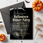 Invitation En Aluminium Soirée Halloween Gold Foil
