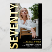 Invitation En Aluminium Soirée moderne Photo 70e fête d'anniversaire (Recto)