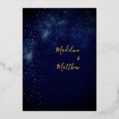 Invitation En Aluminium Soirée Sky Astral Gold Stars Mariage bleu (Recto)