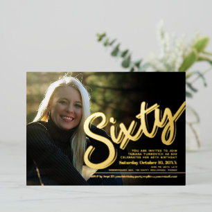 Invitation En Aluminium Soixante-60e anniversaire personnalisation script