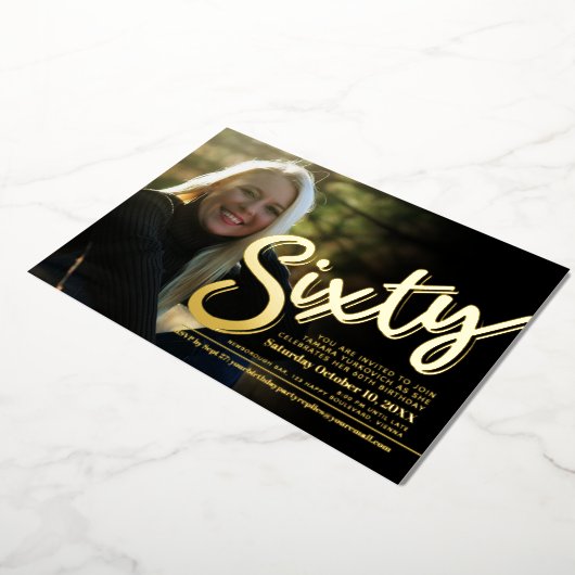 Invitation En Aluminium Soixante-60e anniversaire personnalisation script (Rotation)