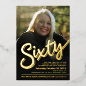 Invitation En Aluminium Soixante-60e anniversaire personnalisation script  (Recto)