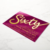 Invitation En Aluminium Soixante 60e fête d'anniversaire or rouge rose lav (Rotation)