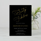 Invitation En Aluminium Soixante ans et Fabuleux Script Or 60e Fête d'Anni (Debout devant)