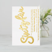 Invitation En Aluminium Soixante-cinq 65e anniversaire fête d'or blanc scr (Debout devant)