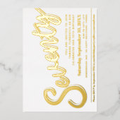 Invitation En Aluminium Soixante-dix-70e anniversaire blanc avec écriture  (Recto)