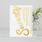 Invitation En Aluminium Soixante-dixième fête d'anniversaire écriture blan (Debout devant)