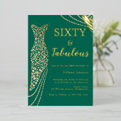 Invitation En Aluminium Soixante et fabuleuse robe d'or Emerald 60e annive (Debout devant)