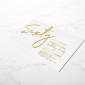 Invitation En Aluminium Soixante | Modern Lettering 60th Birthday Party (Rotation)