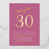 Invitation En Aluminium Soixante rose 30e Anniversaire Soirée Gold (Recto)