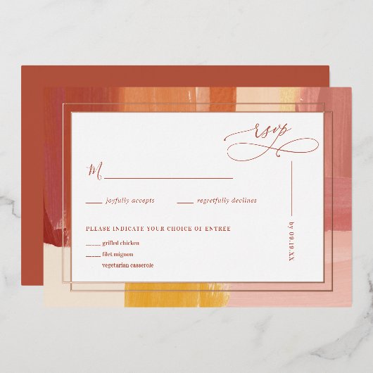 Invitation En Aluminium Soleil de Terracotta | Mariage RSVP (Recto/Verso)
