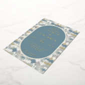 Invitation En Aluminium Sophisticated Blue Geometric (Rotation)