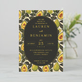 Invitation En Aluminium Sophisticated Green Avocado (Debout devant)