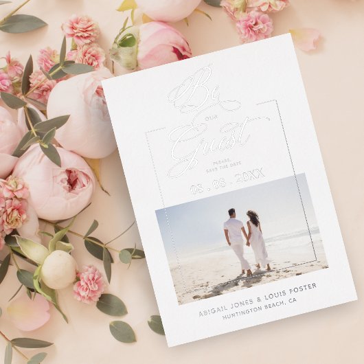 Invitation En Aluminium Sophisticated Minimalist Photo Elegant Script
