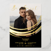 Invitation En Aluminium Sophisticated Modern Gold Abstract Geometric Shape (Recto)