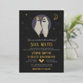 Invitation En Aluminium Soul Mates Halloween Haunted Ghost Wedding (Debout devant)