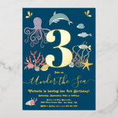 Invitation En Aluminium Sous la fête d'anniversaire de la mer (Recto)