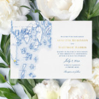 Southport Maine Mariage Elegant Marine et Or