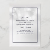Invitation En Aluminium Sover Bokeh Bachelorette (Recto)