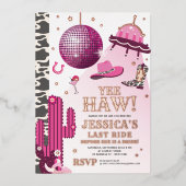 Invitation En Aluminium Space Cowgirl Bachelorette (Recto)
