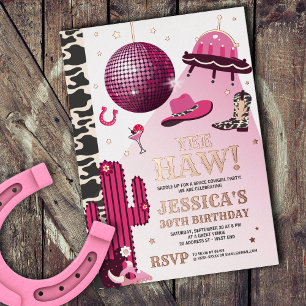 Invitation En Aluminium Space Cowgirl fête d'anniversaire