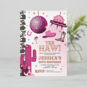 Invitation En Aluminium Space Cowgirl fête d'anniversaire (Debout devant)