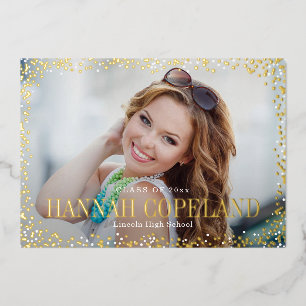 Invitation En Aluminium Sparkle Delight Foil Graduation Paysage photo