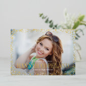 Invitation En Aluminium Sparkle Delight Foil Graduation Paysage photo (Debout devant)