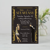 Invitation En Aluminium Speakeasy Flapper Party (Debout devant)