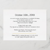 Invitation En Aluminium Ssh... Surprise 30e anniversaire fête or noir (Verso)