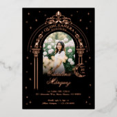 Invitation En Aluminium Star de la lune céleste Tiara Arch Photo Quinceañe (Recto)