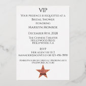 Invitation En Aluminium Star d'Hollywood (Verso)