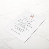 Invitation En Aluminium Starfish Elegant Ocean Beach MARIAGE ROSE OR (Rotation)