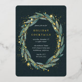 Invitation En Aluminium Starry Winter Laurel | Fête de vacances (Recto)
